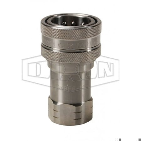 Dixon DQC K Interchange Female Coupler, 1/2-14 Nominal, Female BSPP, 316 SSss Steel 4KBF4-SS